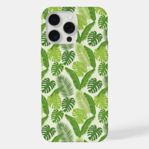 Tropical Leaves & Monstera Seamless Pattern iPhone 15 Pro Max Case