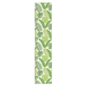 Tropical Leaves & Monstera Seamless Pattern Short Table Runner