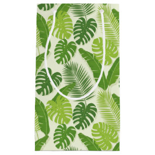 Tropical Leaves & Monstera Seamless Pattern Small Gift Bag