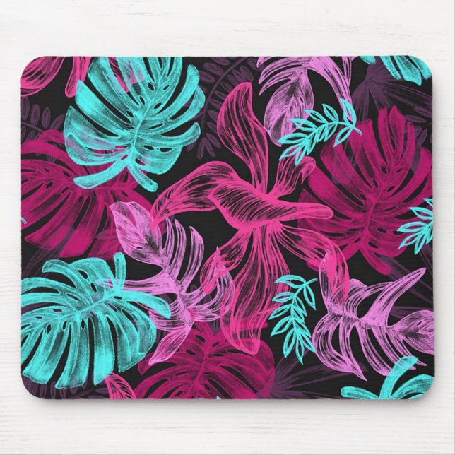 Tropical Leaves Mouse Pad (Front)