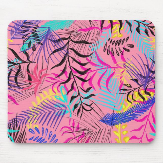 Tropical Leaves Mouse Pad (Front)