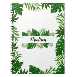 Tropical Leaves Name Notebook