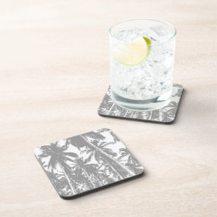 Tropical Leaves Palm Trees in a Posterised Design Coaster