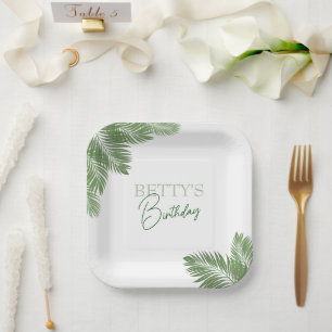 Tropical Leaves Paper Plate