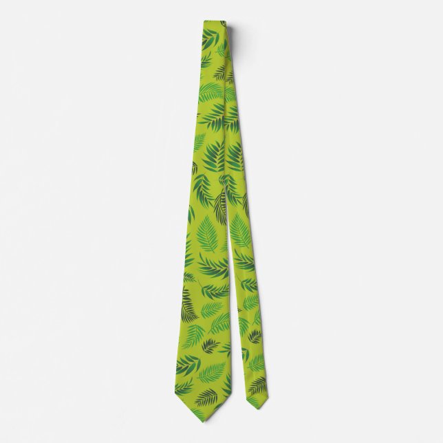 Tropical Leaves Pattern 12 Tie (Front)