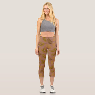 Tropical Leaves Pattern 15 Capri Leggings