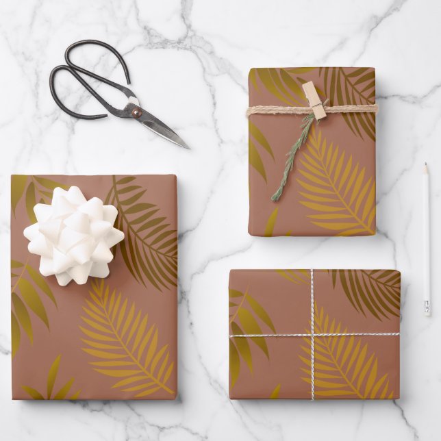 Tropical Leaves Pattern 15 Wrapping Paper Sheet (Front)
