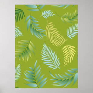 Tropical Leaves Pattern 16 Poster