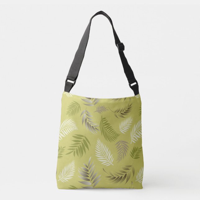 Tropical Leaves Pattern 17 Crossbody Bag (Front)