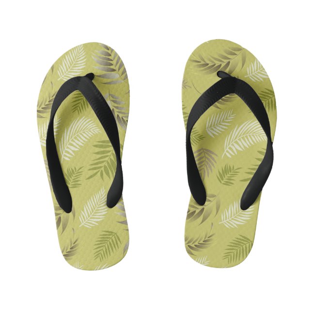 Tropical Leaves Pattern 17 Kid's Thongs (Footbed)