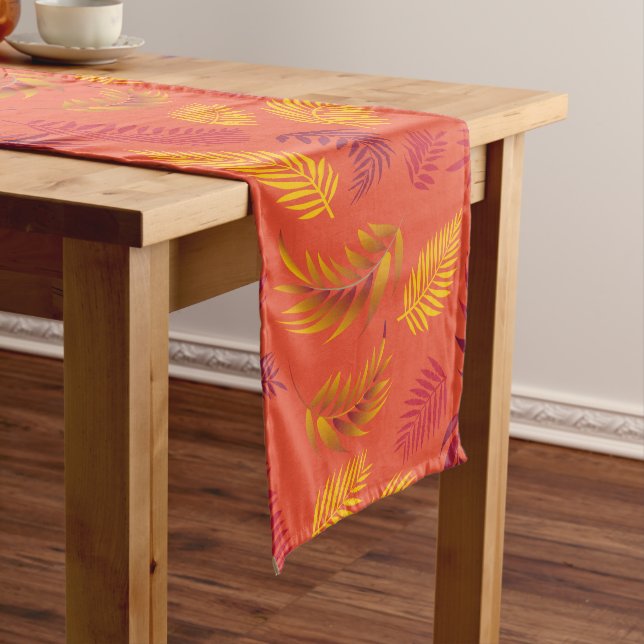 Tropical Leaves Pattern 18 Short Table Runner (In Situ)