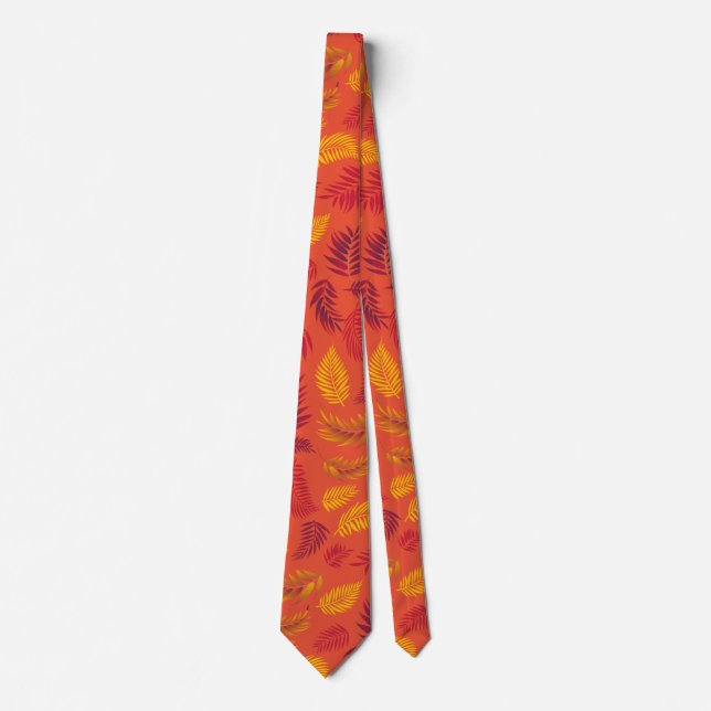 Tropical Leaves Pattern 18 Tie (Front)