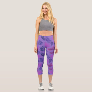 Tropical Leaves Pattern 19 Capri Leggings