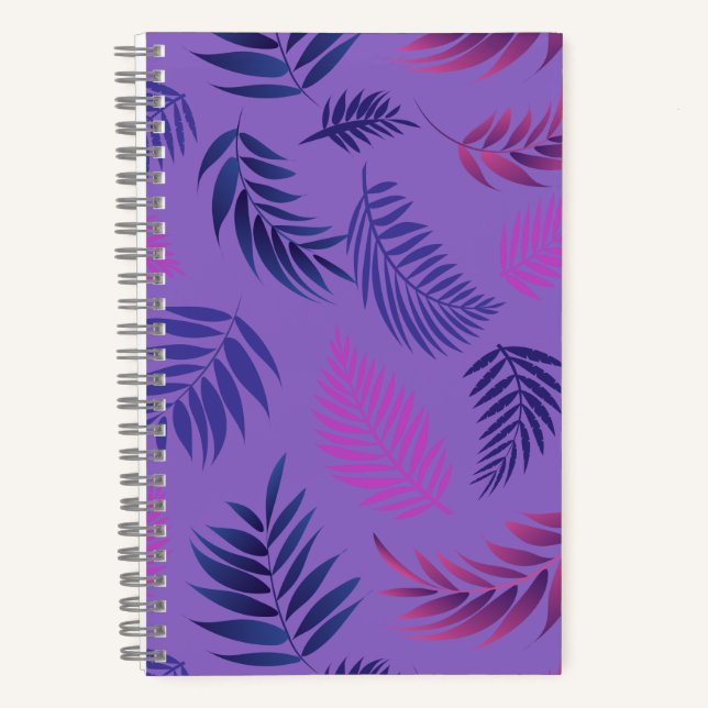 Tropical Leaves Pattern 19 Notebook (Front)