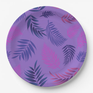 Tropical Leaves Pattern 19 Paper Plate