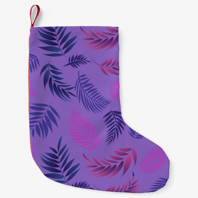 Tropical Leaves Pattern 19 Small Christmas Stocking (Front)