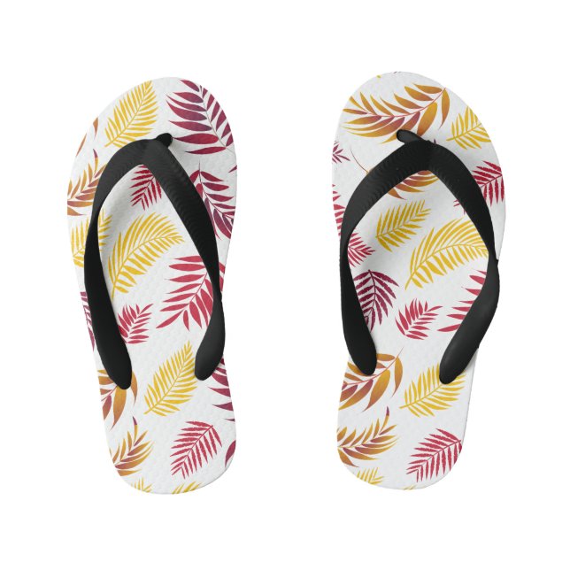 Tropical Leaves Pattern 20 Kid's Thongs (Footbed)