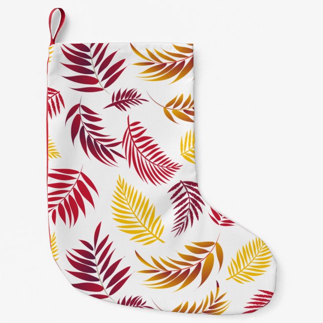 Tropical Leaves Pattern 20 Small Christmas Stocking (Front)