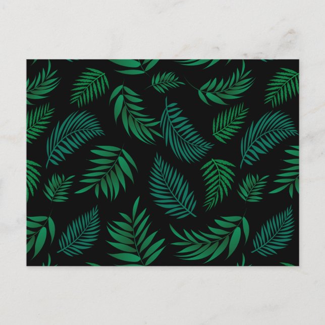 Tropical Leaves Pattern 2 Postcard (Front)