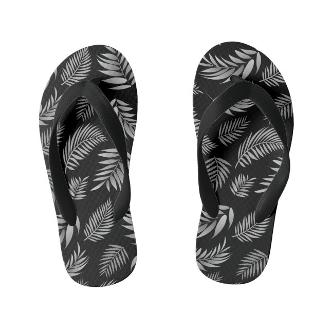 Tropical Leaves Pattern 4 Kid's Thongs (Footbed)