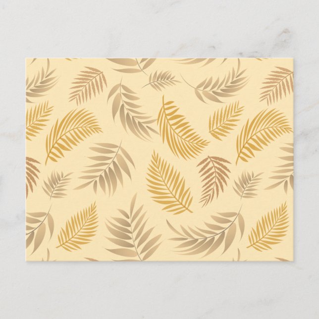 Tropical Leaves Pattern 6 Postcard (Front)
