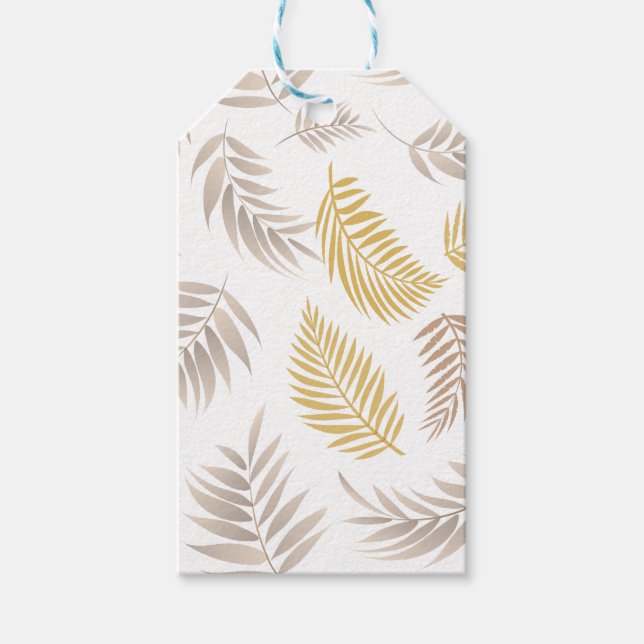 Tropical Leaves Pattern 7 Gift Tags (Front)