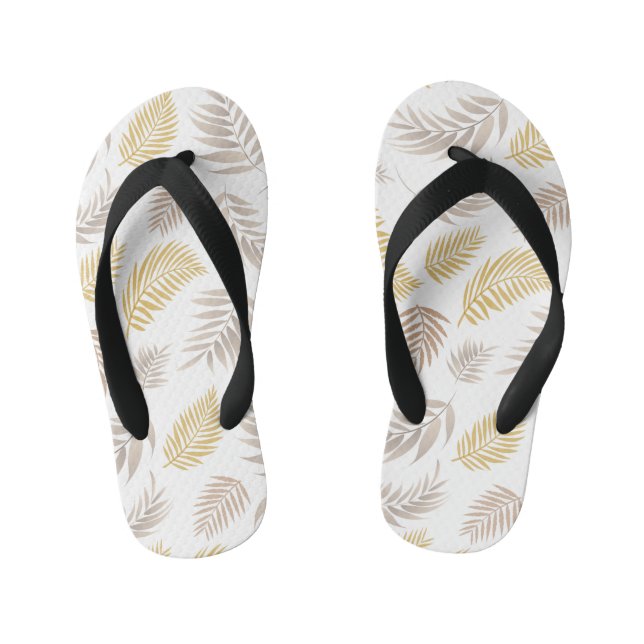 Tropical Leaves Pattern 7 Kid's Thongs (Footbed)