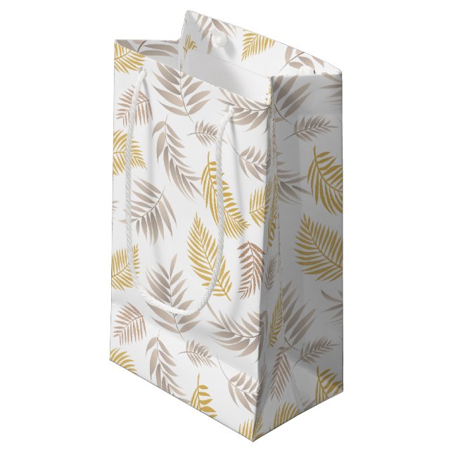 Tropical Leaves Pattern 7 Small Gift Bag (Front Angled)