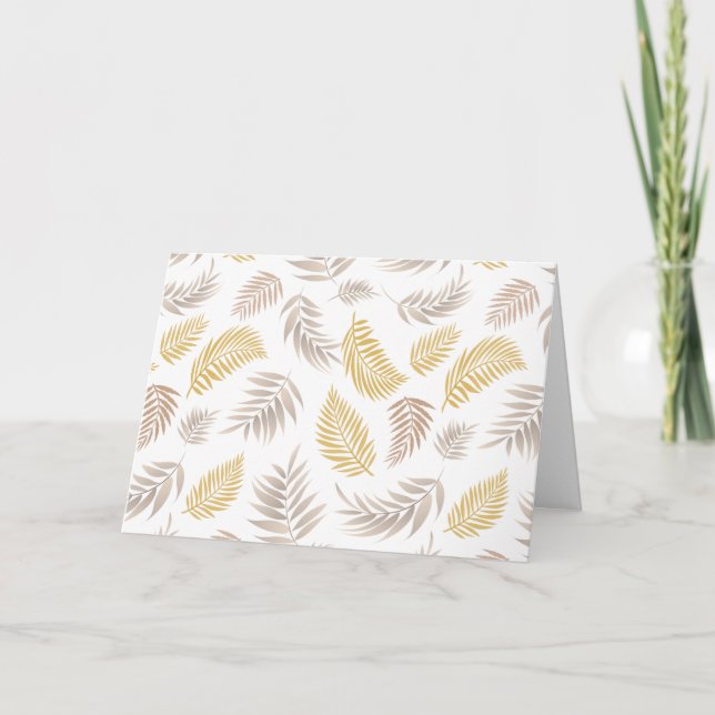 Tropical Leaves Pattern 7 Thank You Card (Front)