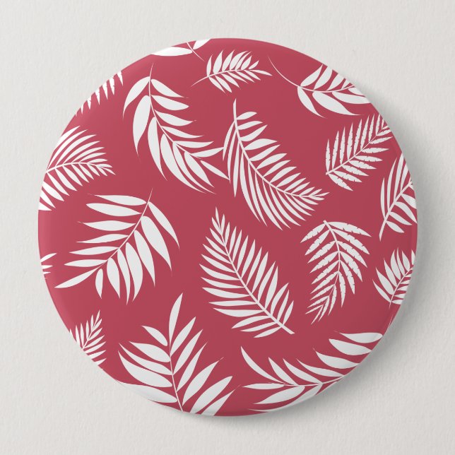 Tropical Leaves Pattern 8 10 Cm Round Badge (Front)