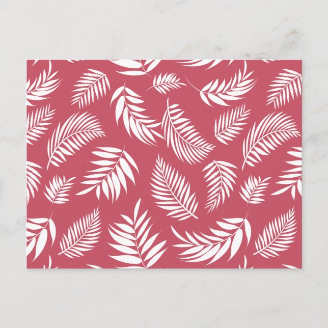 Tropical Leaves Pattern 8 Holiday Postcard (Front)