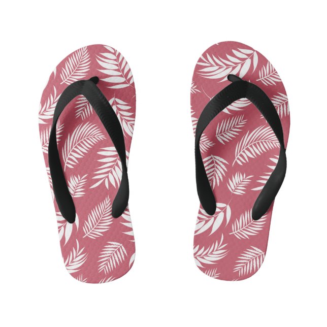 Tropical Leaves Pattern 8 Kid's Thongs (Footbed)
