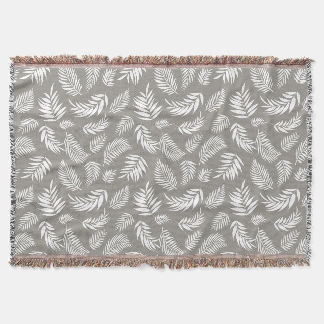 Tropical Leaves Pattern 9 Throw Blanket (Front)