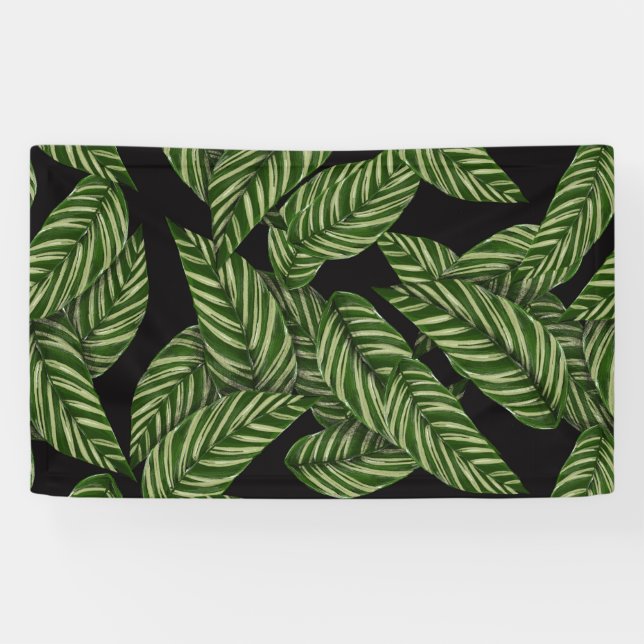 Tropical Leaves Pattern Banner (Horizontal)
