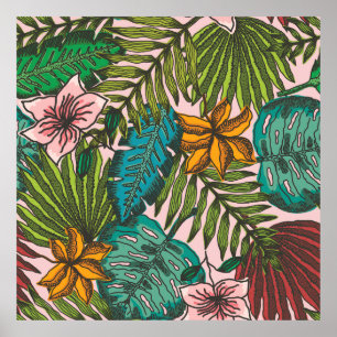Tropical Leaves Pattern - Boho Floral Decor