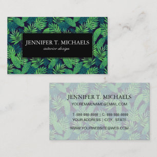 Tropical Leaves Pattern Business Card