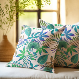 Tropical leaves pattern cushion