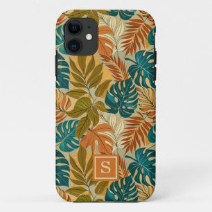 Tropical Leaves Pattern Monogram  iPhone 11 Case
