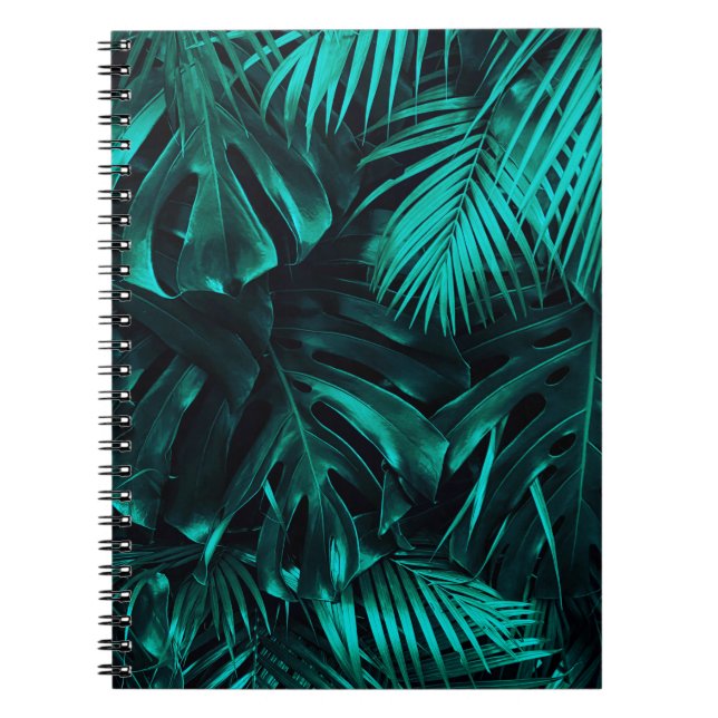 Tropical leaves pattern notebook (Front)