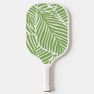 Tropical leaves pattern pickleball paddle