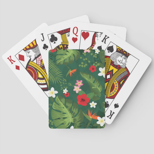 Tropical Leaves Pattern Playing Cards (Back)