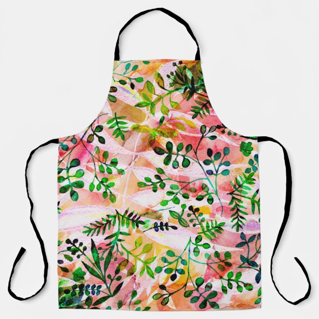 Tropical leaves pattern repeating. Artistic photo  Apron (Front)