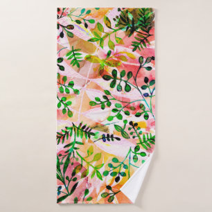 Tropical leaves pattern repeating. Artistic photo Bath Towel