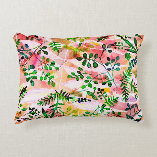 Tropical leaves pattern repeating. Artistic photo  Decorative Cushion (Front)