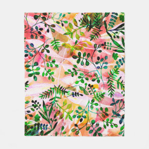 Tropical leaves pattern repeating. Artistic photo Fleece Blanket