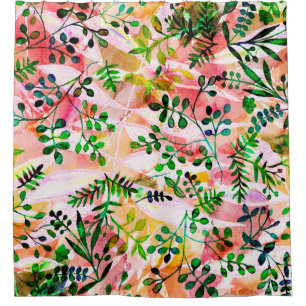 Tropical leaves pattern repeating. Artistic photo  Shower Curtain