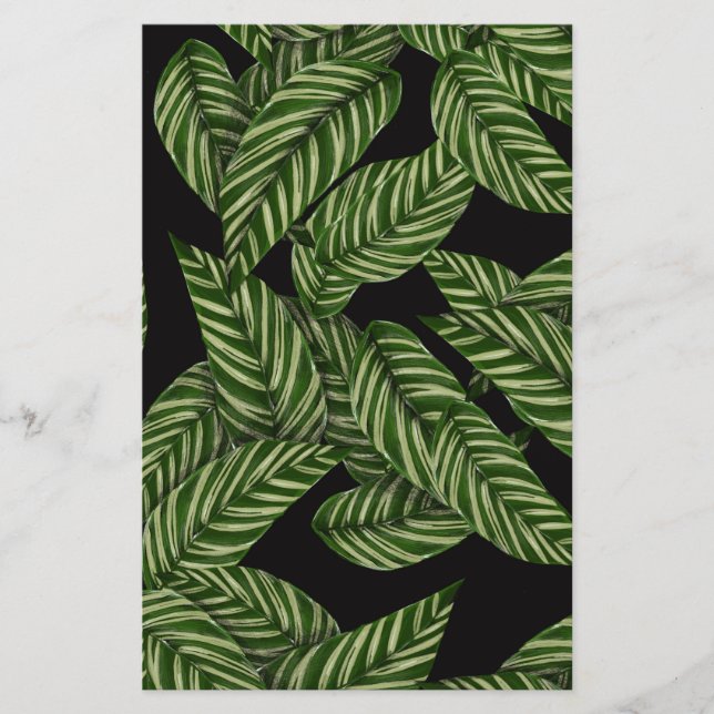 Tropical Leaves Pattern Stationery (Front)
