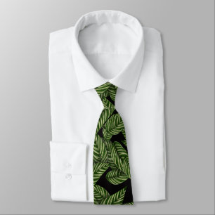 Tropical Leaves Pattern Tie