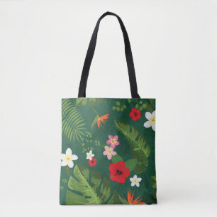 Tropical Leaves Pattern Tote Bag