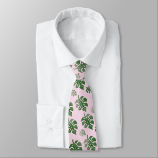 Tropical Leaves Pattern Wedding Party Dancing  Tie